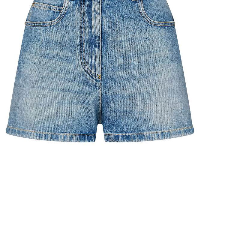 Женские штаны Louis Vuitton Denim Shorts (синие) — фото 4
