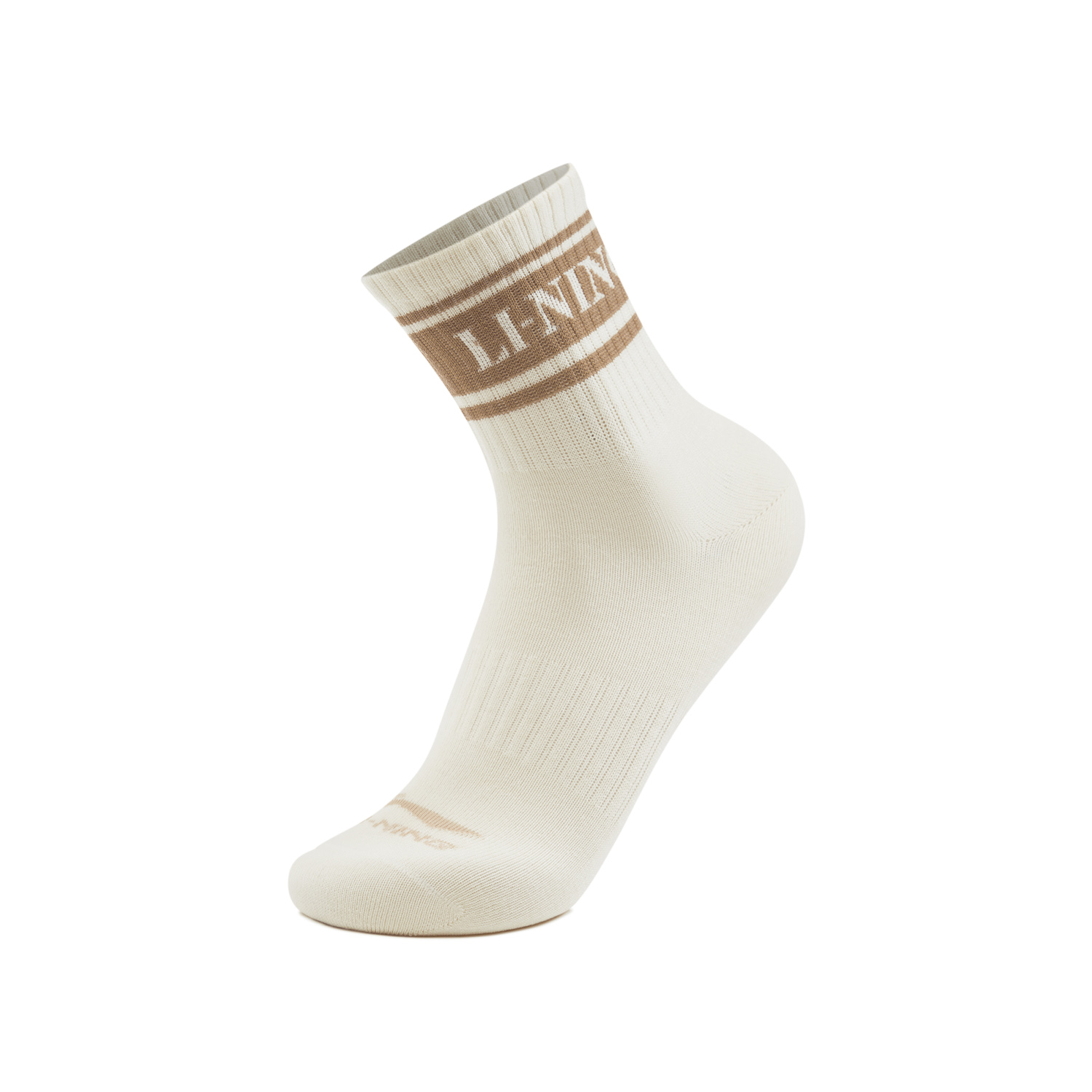 Li Ning Sports Trendy Collection Crew Socks Unisex 1 Pack Ivory