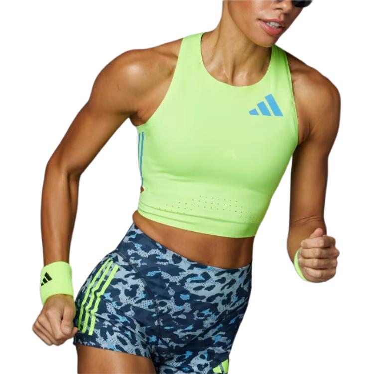 Adidas Adizero Road To Records Crop Top Sport Vests Women’s Light Green