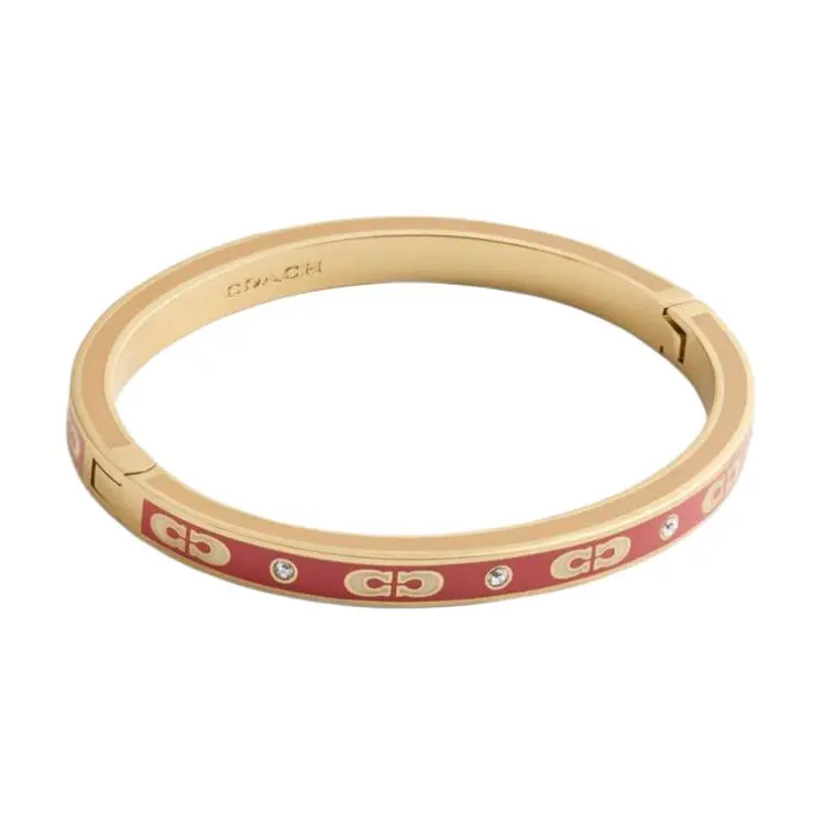 COACH Glass Enamel Bangles Unisex Gold
