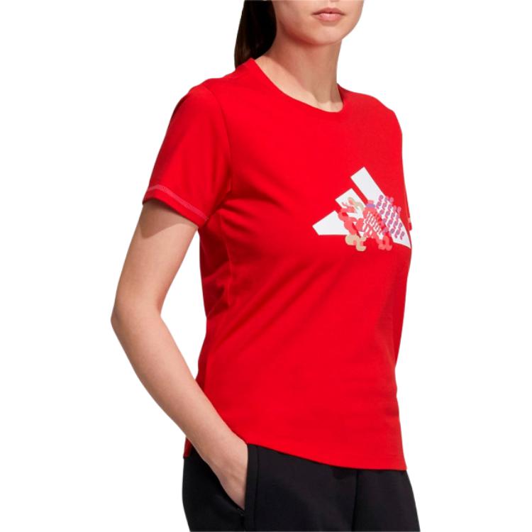 Женская футболка adidas CNY (красный) — фото 5