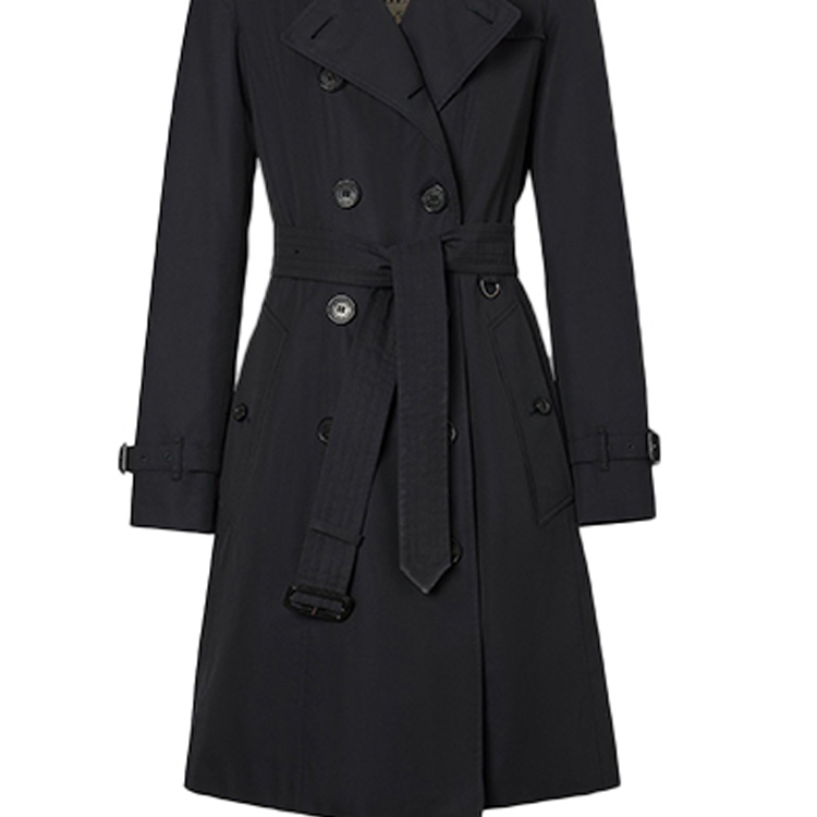 Женский тренч Burberry клетчатый (синий) — фото 5