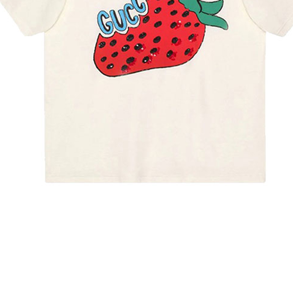 Женская футболка Gucci со стразами (микро-белая) — фото 6