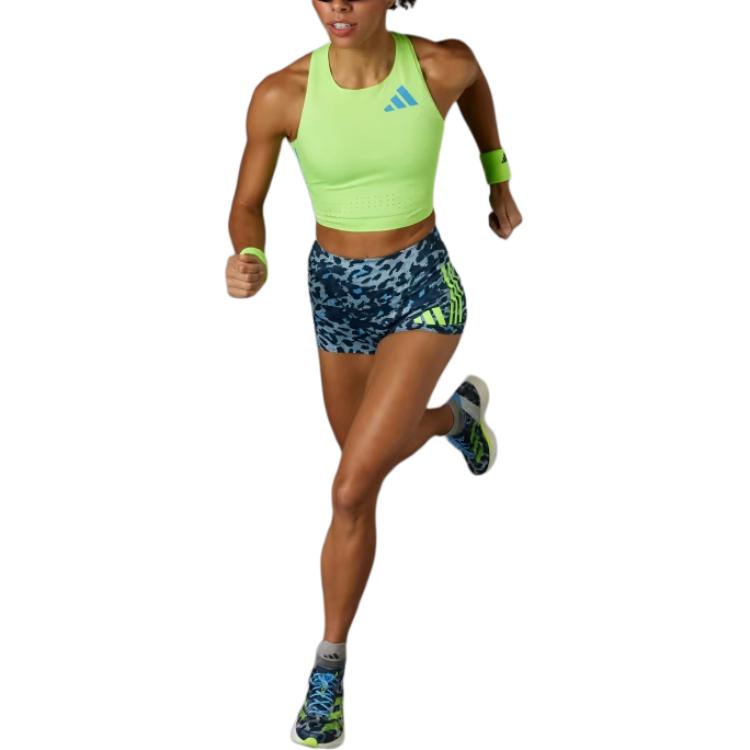 Adidas Adizero Road To Records Crop Top Sport Vests Women’s Light Green
