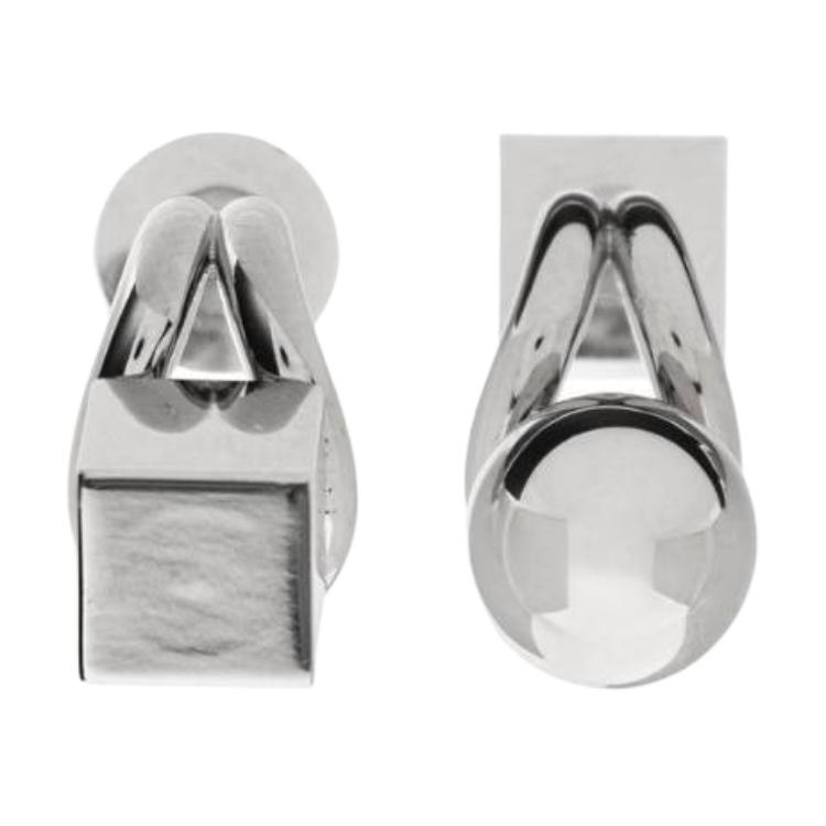 Jacquemus Les puces Nodo geometric design brass earrings women's silver