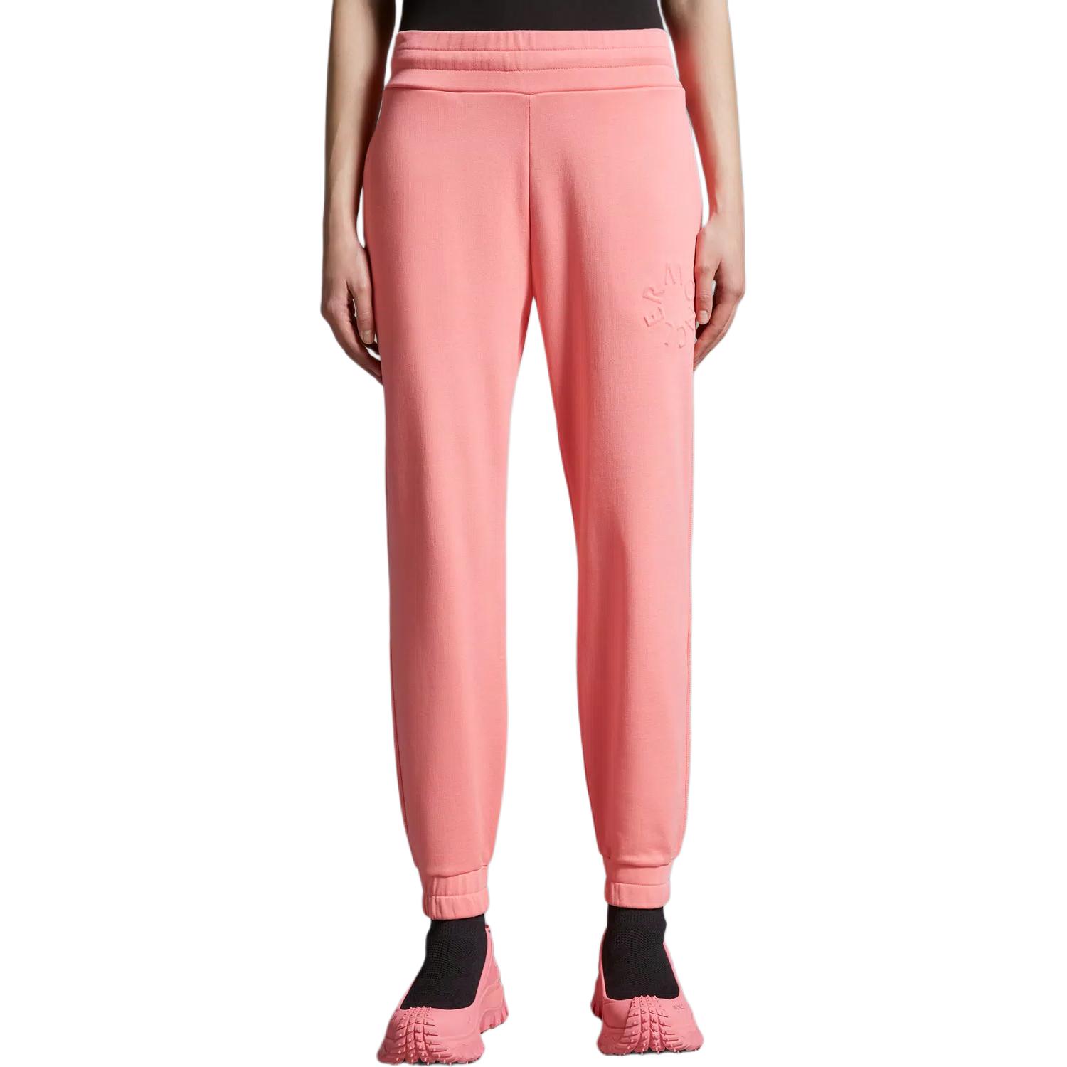 Женские штаны Moncler Embossed Logo Trackpants (розовый) — фото 3