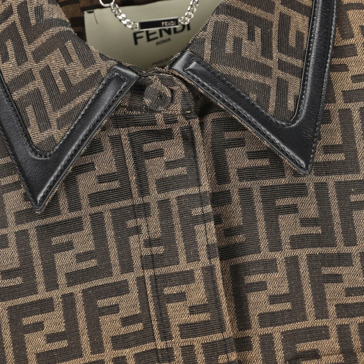Женская куртка Fendi (коричневая) — фото 7