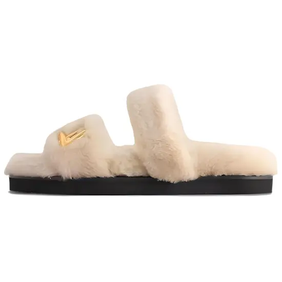 LOUIS VUITTON Slide Slippers Women's Beige