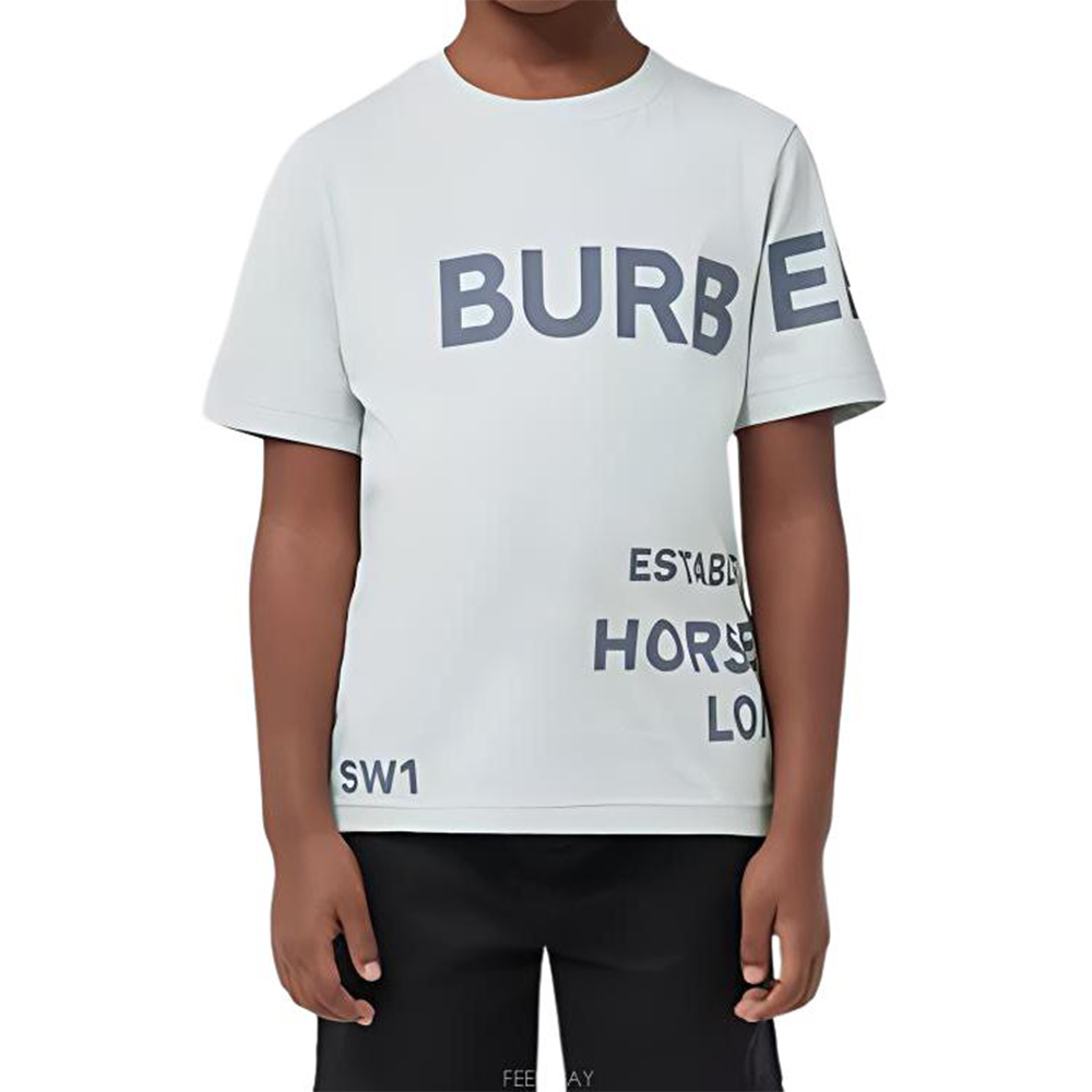 Мужская футболка Burberry SS22 Logo (серая) — фото 3