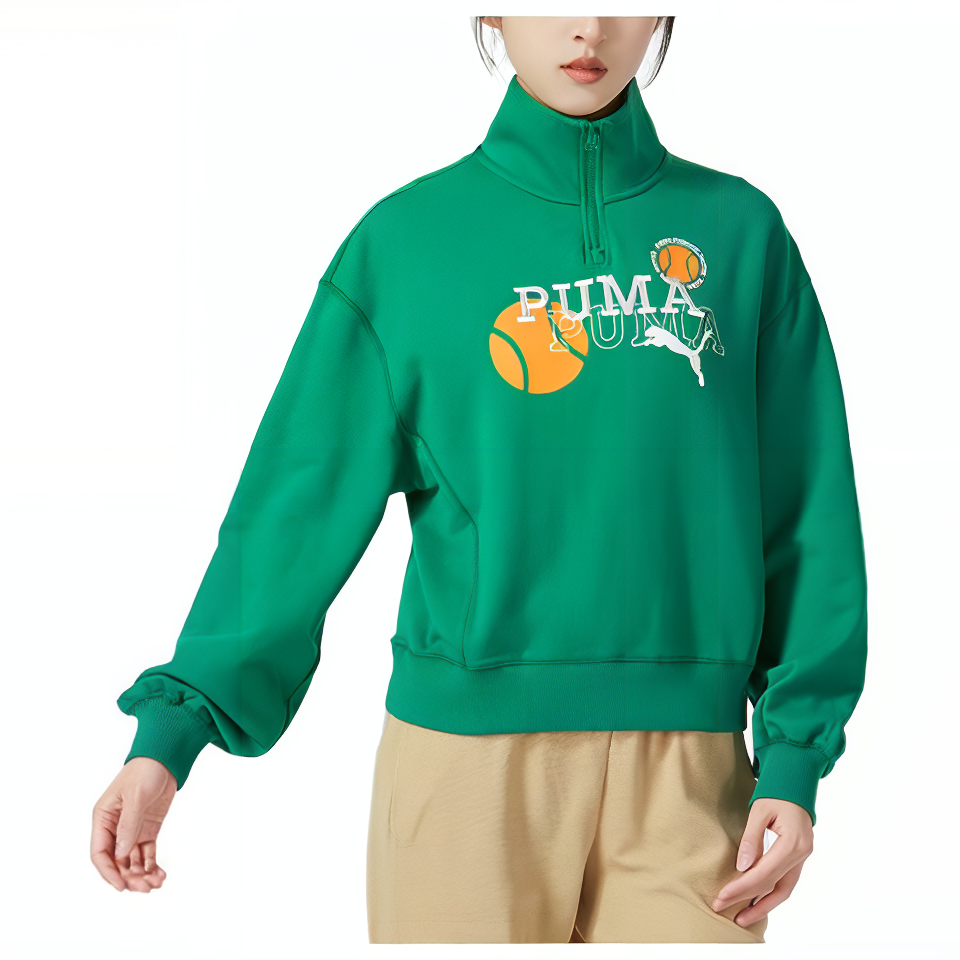 Женская толстовка PUMA (зеленая) — фото 3