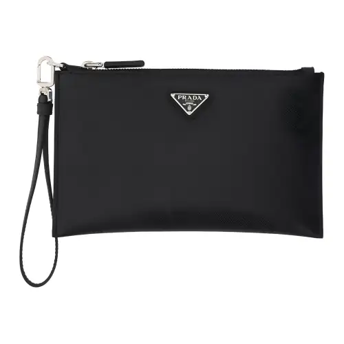 PRADA Calfskin Clutch Men's Black