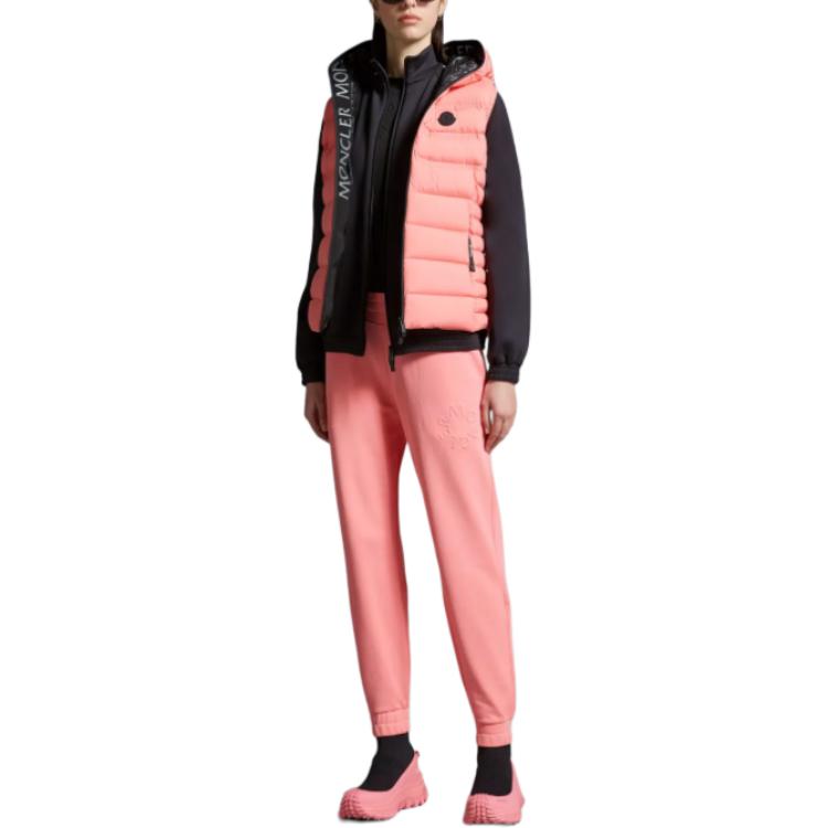 Женские штаны Moncler Embossed Logo Trackpants (розовый) — фото 2