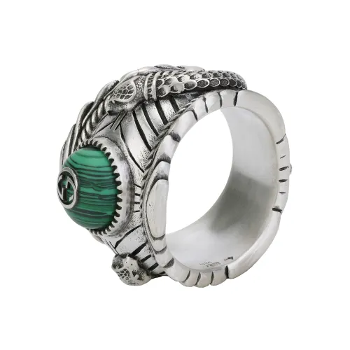 GUCCI 925 Sterling Silver Resin Rings Men's Silver