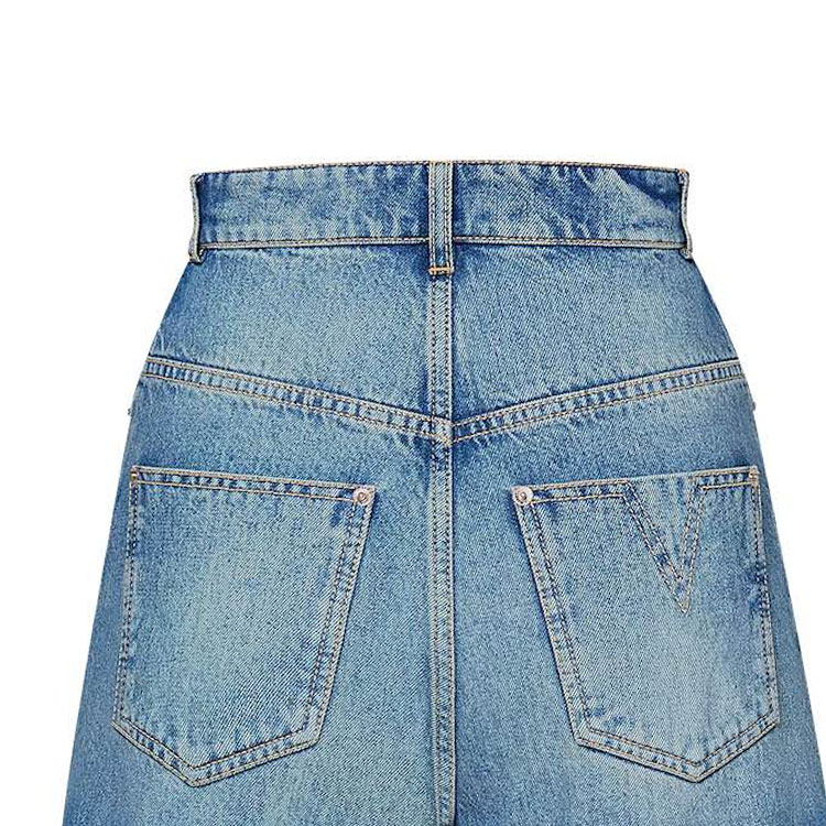 Женские штаны Louis Vuitton Denim Shorts (синие) — фото 5