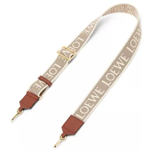 LOEWE Jacquard Fabric With Cow Leather Bag Straps Women's Natural/Tan