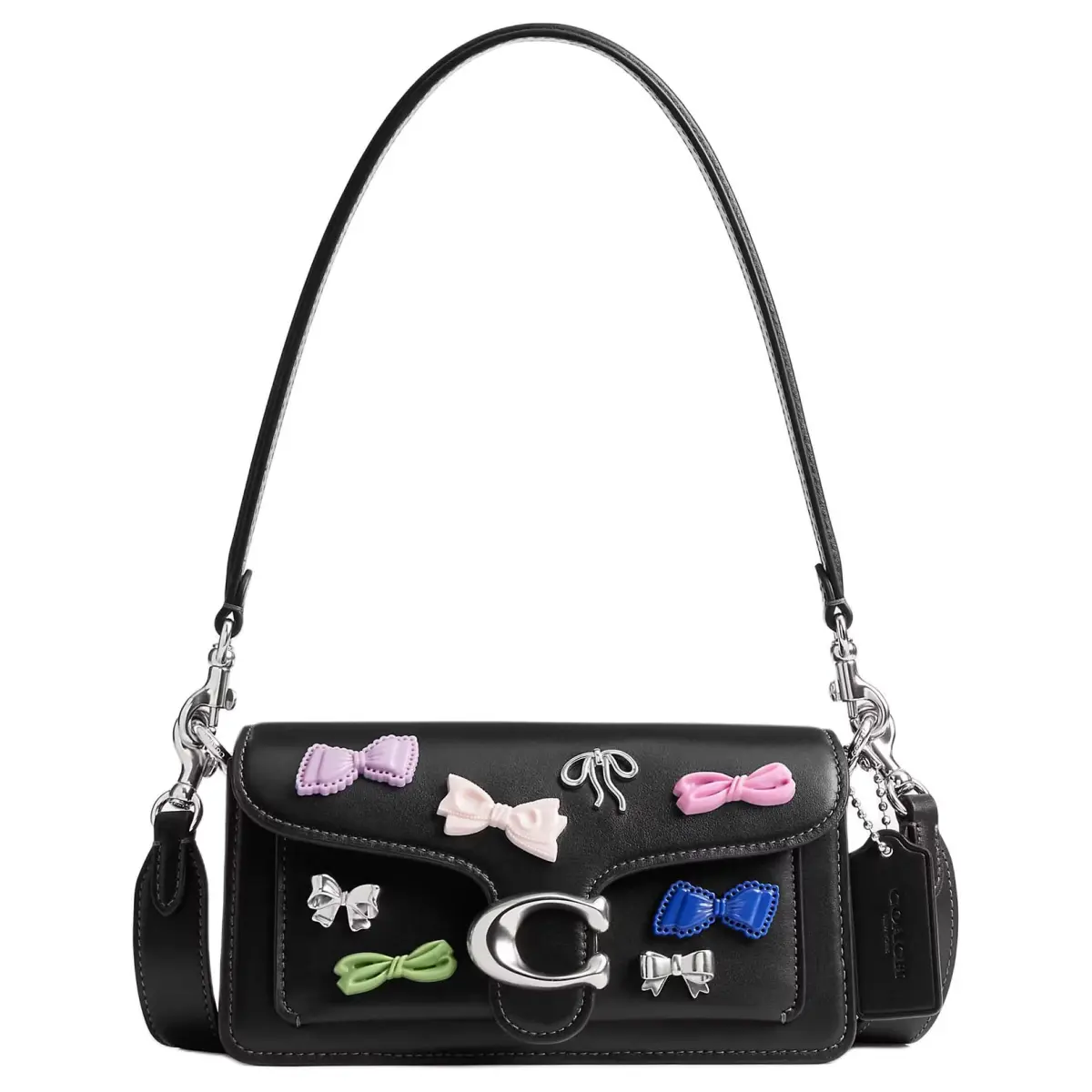 COACH Tabby Cow Leather Crossbody Bag, Shoulder Bag Small Women's Black