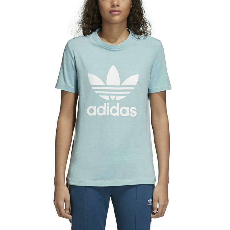 Женская футболка adidas originals Trefoil Tee (синяя) — фото 3
