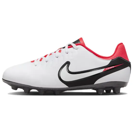 Nike Jr Legend 10 Wear-Resistant Low-Top Kids' Soccer Shoes White Red Kids'