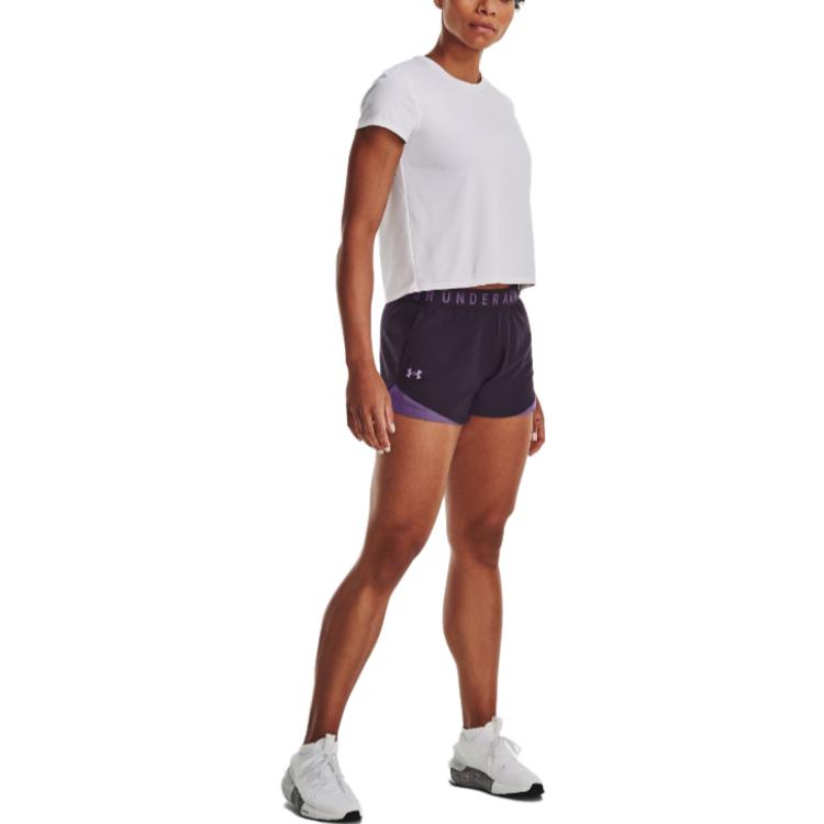Under Armour Sports Shorts Women’s Formal Wear Purple Moderate Woven Shorts