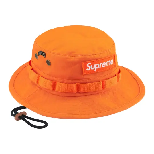 Supreme Cotton Bucket Hats Unisex Orange