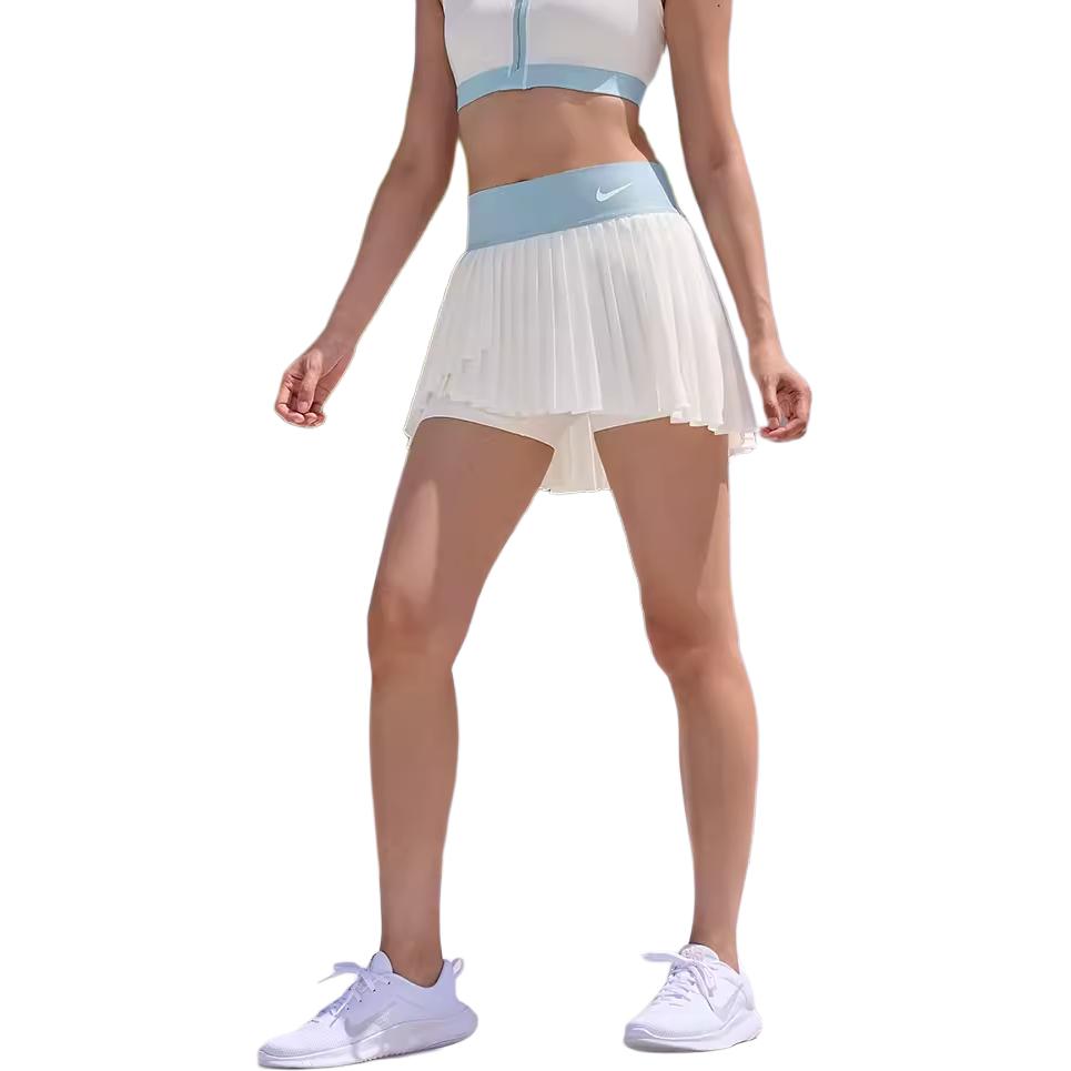 Nike SS24 ADVANTAGE DRI FIT Casual Short Skirts Women’s Sail White/Joy Ocean Blue