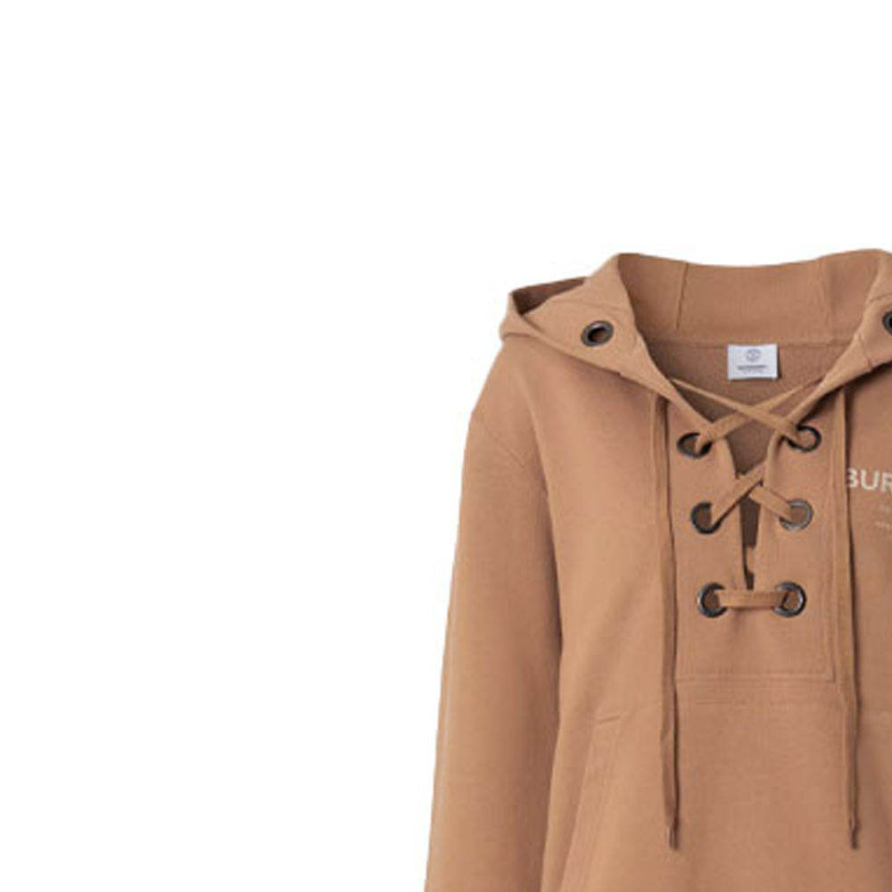 Женское худи Burberry с принтом (бежевое) — фото 6