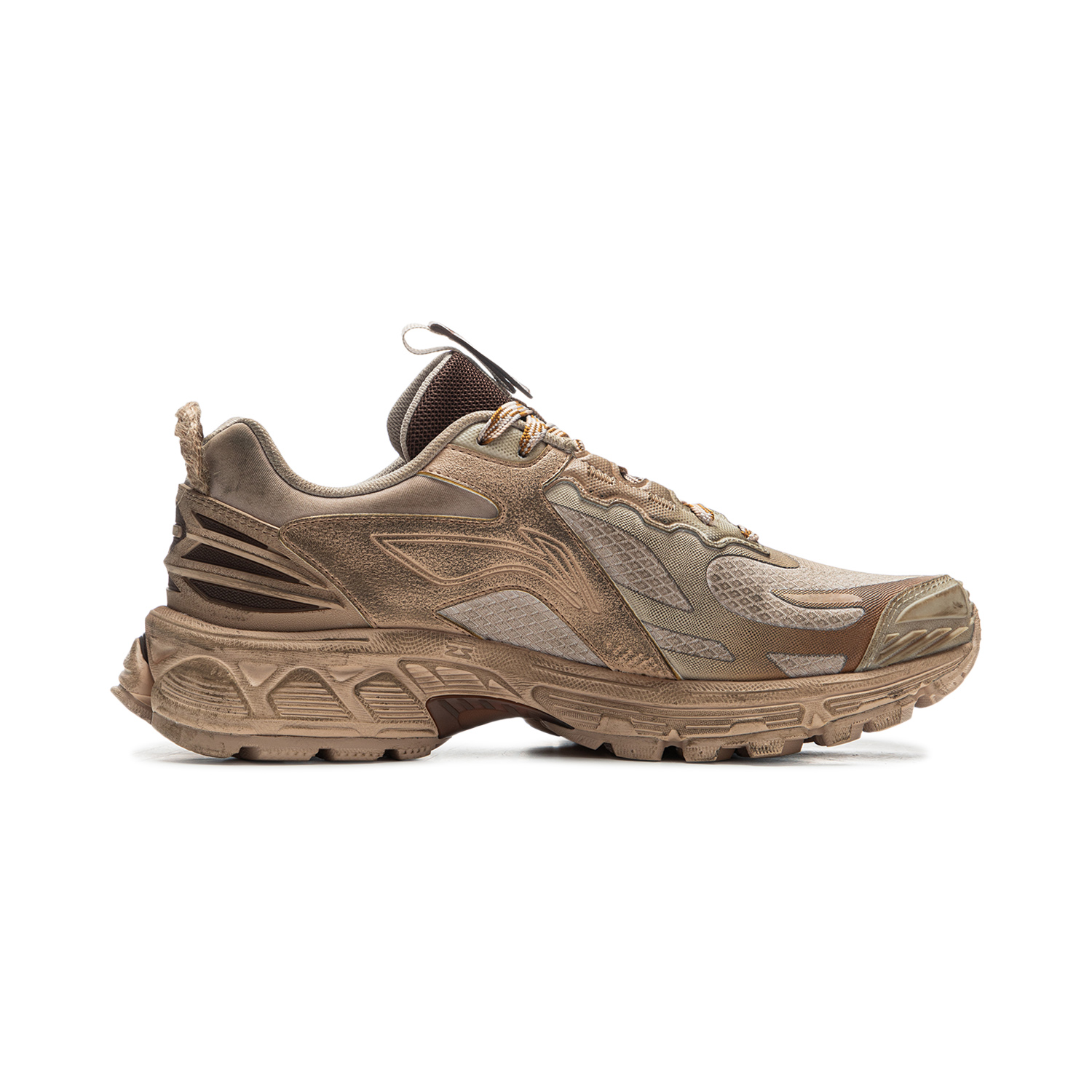 Li Ning Fuyao 2.0 Trail Fabric Slip Resistant Abrasion Resistant Support Low top Rubber+EVA Running Shoes Men’s Gray
