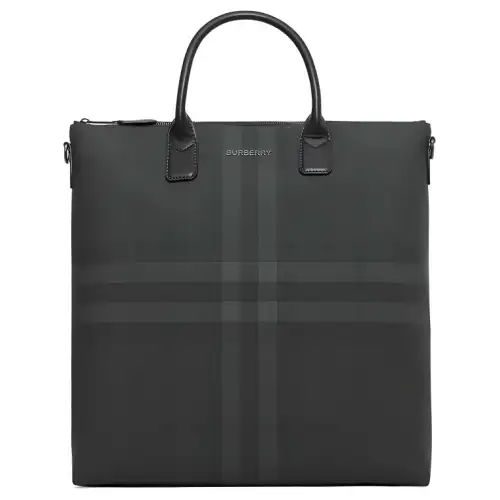 Burberry Artificial Leather Tote Bag, Shopping Bag, Handbag Men's Charcoal Gray