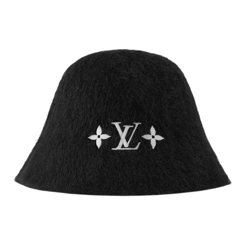 Женская панама Louis Vuitton FLUFFY (черная)