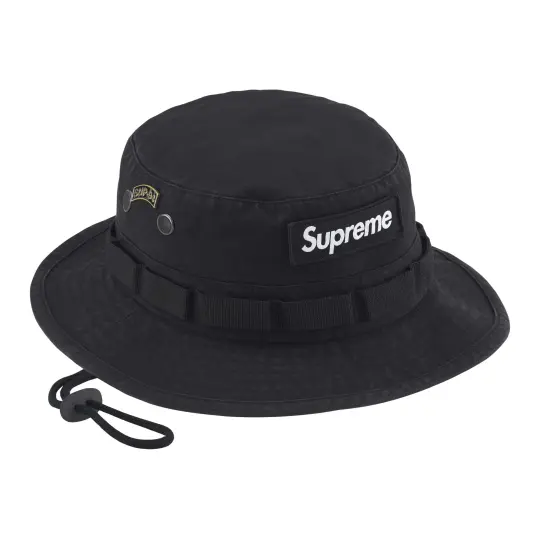 Supreme Cotton Bucket Hats Unisex Black