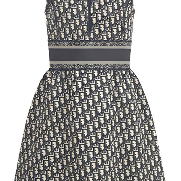 Женское платье Dior FW21 Logo (военно-морской синий) — фото 6