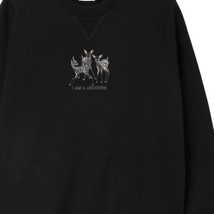 Женское худи Burberry с вышивкой оленя (черное) — фото 6