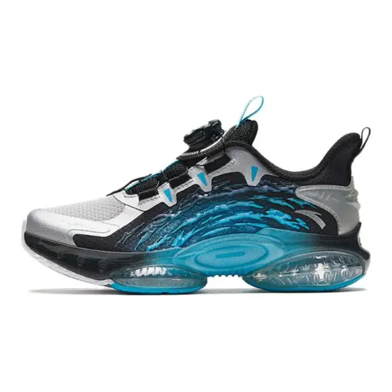 Antakids UFO 5.0 Anti Slip Wear Resistant Low Top Kids' Running Shoes Black Silver Blue