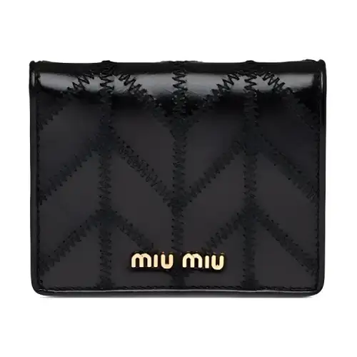 MIU MIU Leather Wallet Women's Black