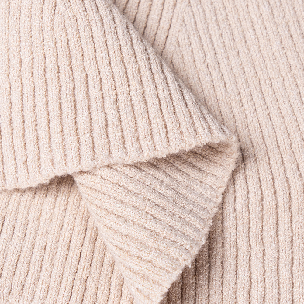 Женская юбка Burberry Ribbed Pencil Skirt (бежевая) — фото 7