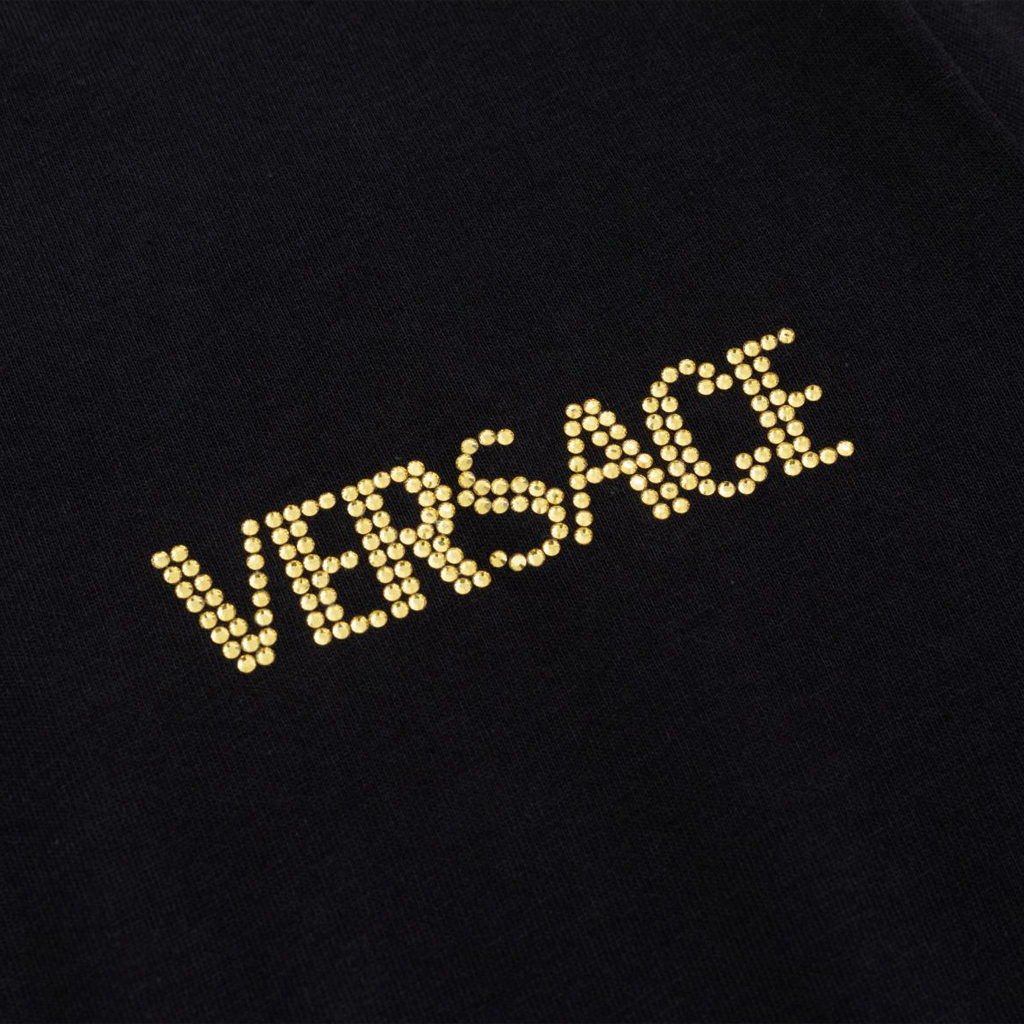 Женская футболка Versace (черная) — фото 4