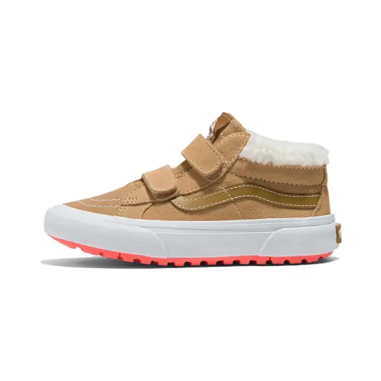 Vans SK8 Slip-Resistant Warm Mid-Top Kids' Skateboarding Shoes Brown Children Aged 3-7 Years Old