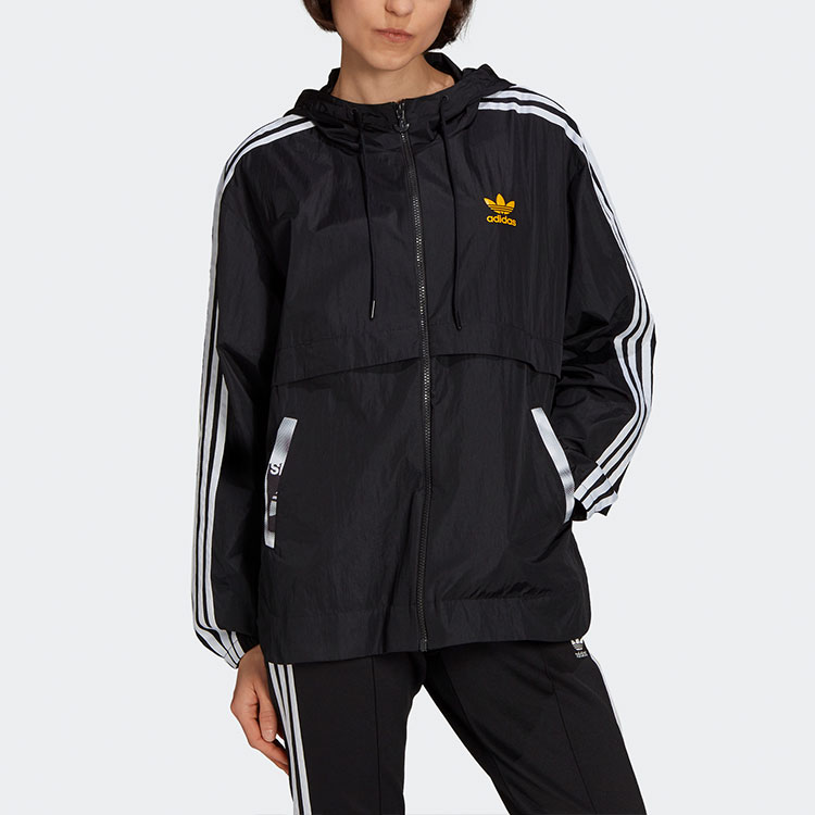 Женская куртка adidas originals Trefoil Wb Logo (черная) — фото 2