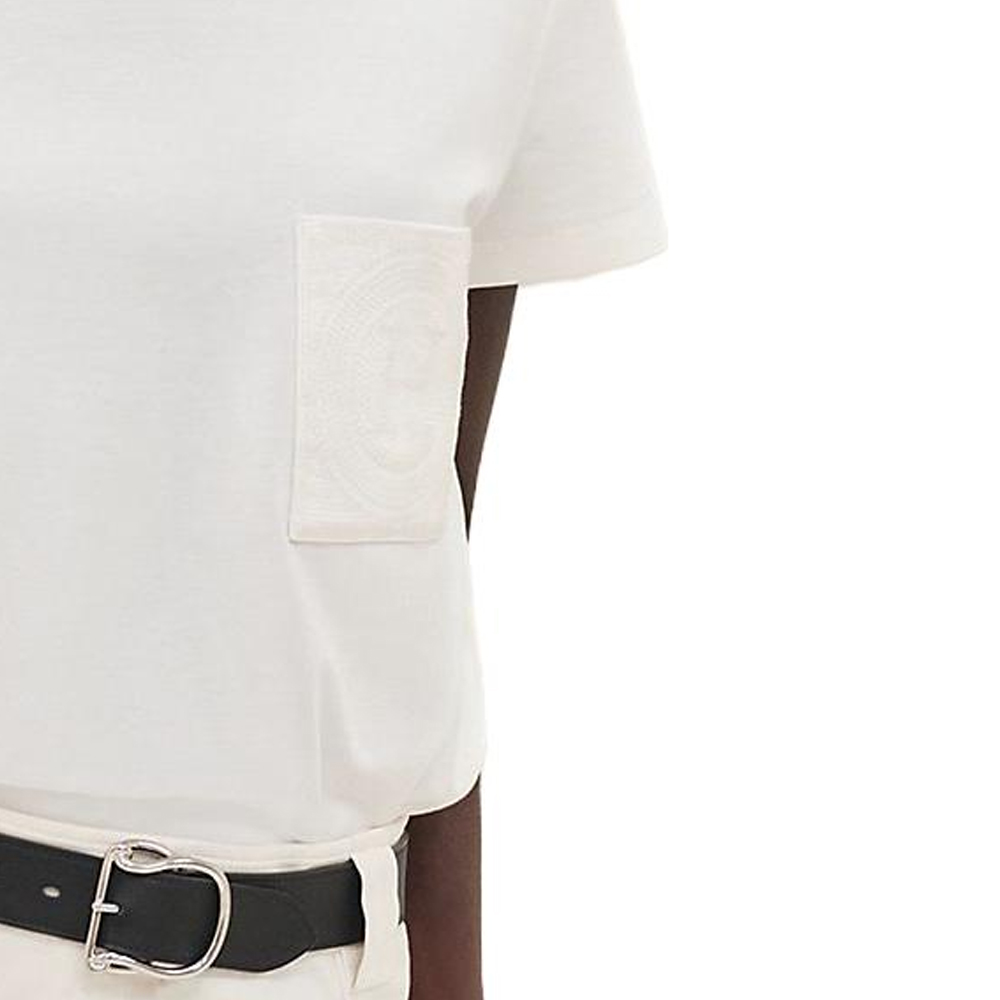 Женская футболка Hermes FW23 T-Shirt (белая) — фото 12