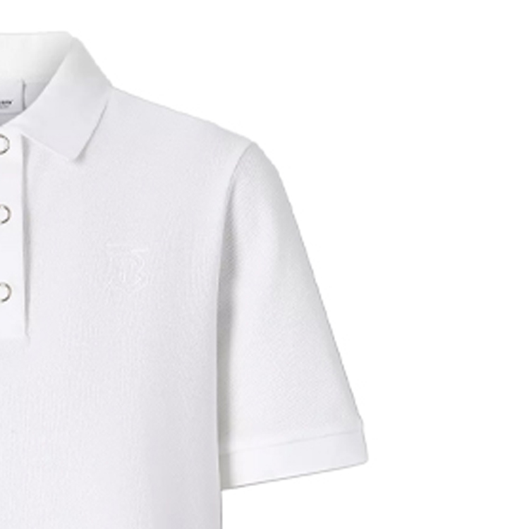 Женская футболка-поло Burberry Polo (белая) — фото 6