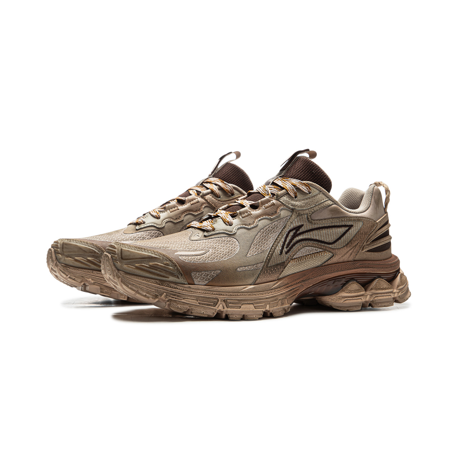Li Ning Fuyao 2.0 Trail Fabric Slip Resistant Abrasion Resistant Support Low top Rubber+EVA Running Shoes Men’s Gray