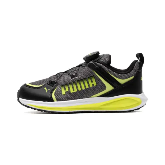 PUMA Twitch Runner Cushioning Wear-Resistant Kids Lifestyle Shoes Black Gray Color Children Aged 3-7 Years Old
