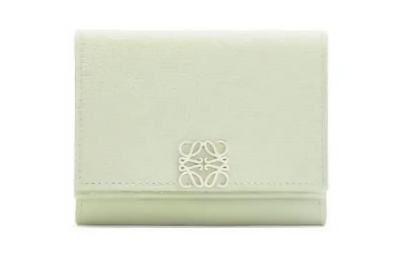 LOEWE Pebble Texture Calfskin Wallet Women's Green