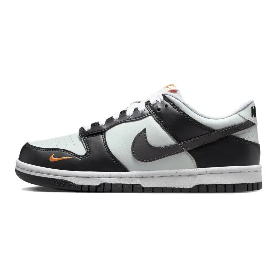 Nike Dunk Low Black Bright Mandarin Mini Swoosh GS
