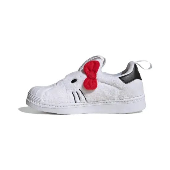 Adidas Originals Superstar Series Slip Resistant Low Top Kids' Skateboarding Shoes White Children Aged 3 7 Years Old