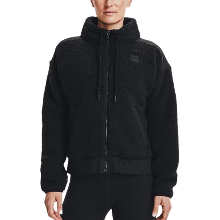 Женская куртка Under Armour Fleece Full Zip Jacket (черная) — фото 3