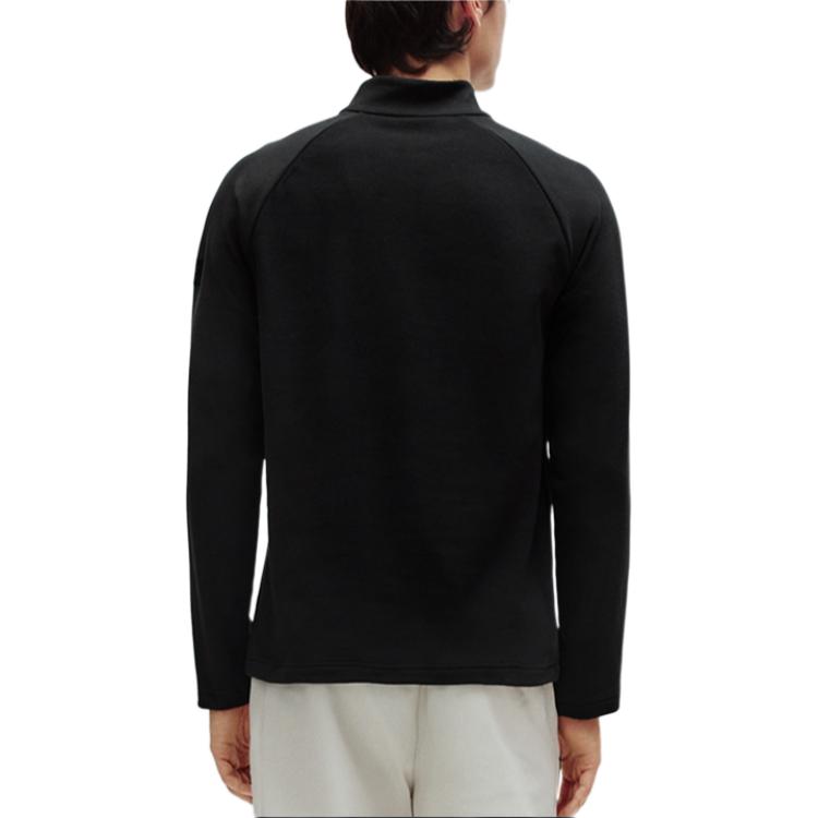 K·SWISS Fleece Tops Men’s Jet Black Half Turtleneck Thickened