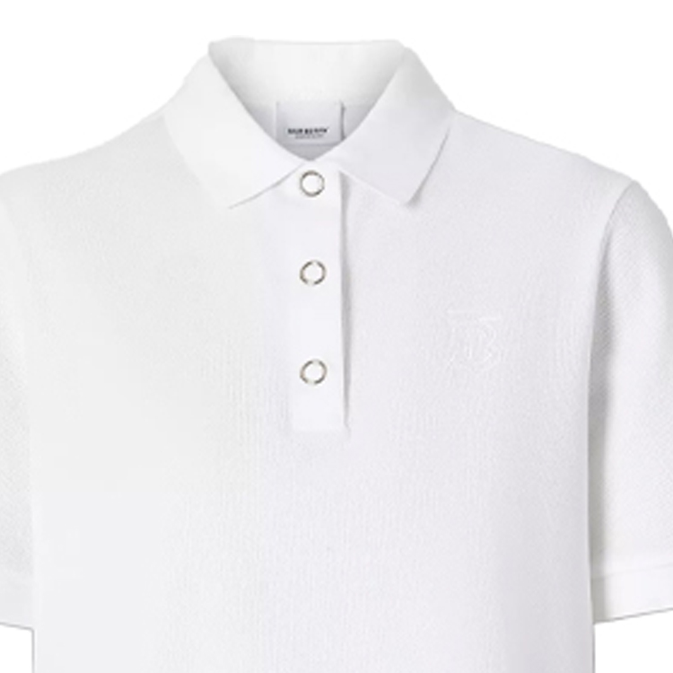 Женская футболка-поло Burberry Polo (белая) — фото 5