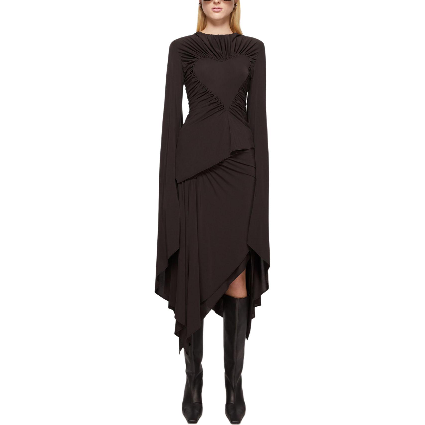 Женская юбка Acne Studios SS24 Asymmetric Midi Skirt (коричневая) — фото 3