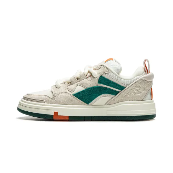 LiNing Skateboard Shoes Men Low-Top Oat Gray/Ecru/Stone Green